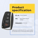 UrbanX (2-Pack) Replacement 2015-2018 Hyundai Santa Fe Key Fob – Fcc: Sy5Dmfna433 – Pn: 95440-B8100, 95440-2W500 – 4 Button - Image 5