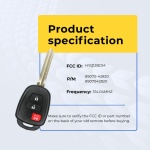 UrbanX (2-Pack) Replacement 2013 Toyota Prius C Key Fob – Fcc: Hyq12Bdm – Pn: 89070-42820 – 3 Button - Image 4