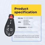 UrbanX Replacement 2018 Dodge Grand Caravan Key Fob – Fcc: Iyz-C01C – Pn: 56046704, 56046705 – 6 Button - Image 5