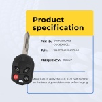 UrbanX Replacement 2007 Lincoln MKX Key Fob – Fcc: Cwtwb1U793, Ouc6000022, 164-R7040 – Pn: 164-R7040 – 4 Button - Image 6
