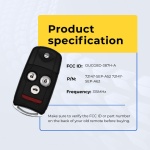 UrbanX Replacement 2004-2006 Acura TL Key Fob – Fcc: Oucg8D-387H-A – Pn: 72147-Sep-A62, 72147-Sep-A52 – 4 Button - Image 5