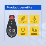 UrbanX (2-Pack) Replacement 2011 Dodge Grand Caravan Key Fob – Fcc: Iyz-C01C – Pn: 56046704, 56046705 – 6 Button - Image 6