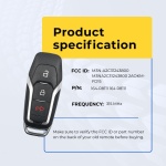 UrbanX Replacement Key Fob for 2015-2017 Ford