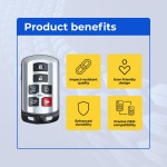 UrbanX (2-Pack) Replacement 2017 Toyota Sienna Key Fob – Fcc: Hyq14Adr – Pn: 89904-08010 – 6 Button - Image 6