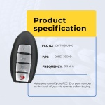 UrbanX (2-Pack) Replacement 2016 Nissan Versa Key Fob – Fcc: Cwtwb1U840 – Pn: 285E3-3Sg0D – 4 Button - Image 5