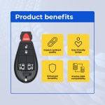 UrbanX (2-Pack) Replacement 2011 Chrysler Town & Country Key Fob – Fcc: Iyz-C01C – Pn: 56046713 – 5 Button - Image 6