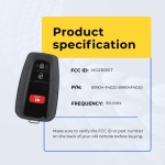 UrbanX (2-Pack) Replacement 2018 Toyota C-Hr Key Fob – Fcc: Mozbr1Et – Pn: 89904-F4020 – 3 Button - Image 5
