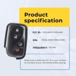 UrbanX (2-Pack) Replacement 2013 Lexus IS350 Key Fob – Fcc: Hyq14Aem, Hyq14Aab – Pn: 89904-50380 – 4 Button - Image 5