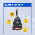 UrbanX Replacement 2005 Chrysler Aspen Key Fob – Fcc: Kobdt04A – Pn: 05179514Aa – 4 Button - Image 2