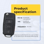 UrbanX (2-Pack) Replacement 2005 Volkswagen Jetta Key Fob – Fcc: Nbg92596263, 1K0959753P – Pn: 1K0959753P – 4 Button - Image 5