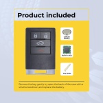 UrbanX Replacement 2009 Cadillac DTS Key Fob – Fcc: Ouc6000066 – Pn: 22889450, 22889449 – 4 Button - Image 3