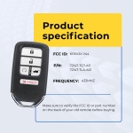 UrbanX (2-Pack) Replacement 2017 Honda Pilot Key Fob – Fcc: Kr5V2X – Pn: 72147-Tg7-A11, 72147-Tla-A01, 72147-Tg7-A12 – 5 Button - Image 5