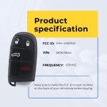 UrbanX (2-Pack) Replacement 2019 Chrysler 300 Key Fob – Fcc: M3M-40821302 – Pn: 68155686, 68394190 – 4 Button - Image 5