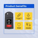 UrbanX (2-Pack) Replacement 2011 Mazda 3 Key Fob – Fcc: N/A – Pn: Bcr2-67-5Ry, Cc43-67-5Ryc – 3 Button - Image 6