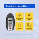 UrbanX (2-Pack) Replacement 2017 Nissan Versa Key Fob – Fcc: Cwtwb1U840 – Pn: 285E3-3Sg0D – 4 Button - Image 6