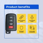 UrbanX (2-Pack) Replacement 2014 Toyota Camry Key Fob – Fcc: Hyq14Fba – Pn: 89904-06140 – 4 Button - Image 6