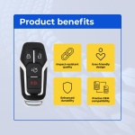 UrbanX Replacement 2016 Ford Mustang Key Fob – Fcc: M3N-A2C31243300, M3N-A2C31243800, 164-R8109, 164-R8120 – Pn: 164-R8109, 164-R8120 – 4 Button - Image 6