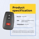 UrbanX Replacement 2021 Toyota RAV4 Key Fob – Fcc: Hyq14Fbc – Pn: 8990H-0R0108990H-0R210 – 3 Button - Image 5