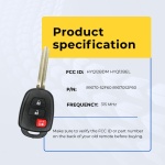 UrbanX (2-Pack) Replacement 2015 Toyota Prius C Key Fob – Fcc: Hyq12Bdm, Hyq12Bel – Pn: 89070-52F60 – 3 Button - Image 5