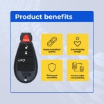 UrbanX (2-Pack) Replacement 2013 Dodge Dart Key Fob – Fcc: M3N32297100 – Pn: 56046771Aa – 4 Button - Image 6