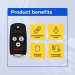 UrbanX Replacement 2004-2006 Acura TL Key Fob – Fcc: Oucg8D-387H-A – Pn: 72147-Sep-A62, 72147-Sep-A52 – 4 Button - Image 6