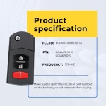 UrbanX Replacement 2006-2015 Mazda 5 Flip Key Fob – Pn: Bcr2-67-5Ry, Cc43-67-5Ryc – 3 Button - Image 5