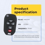 UrbanX (2-Pack) Replacement 2009 Pontiac G6 Key Fob – Fcc: Kobgt04A – Pn: 22733524 – 5 Button - Image 5