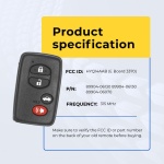 UrbanX Replacement 2007 Toyota Avalon Key Fob – Fcc: Hyq14Aab – Pn: 89904-06131, 89904-06130, 89904-06070 – 4 Button - Image 5