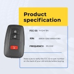 UrbanX (2-Pack) Replacement 2021 Toyota Corolla Hatchback Key Fob – Fcc: Hyq14Fbn – Pn: 8990H-12180, 8990H12180 – 3 Button - Image 5