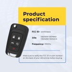 UrbanX Replacement 2012-2017 Buick Verano Key Fob – Fcc: Oht01060512 – Pn: 13504199, 13574863, 13504259, 13504204 – 5 Button - Image 5