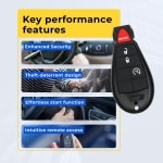 UrbanX Replacement 2012 RAM 1500 2500 3500 Key Fob – Fcc: Iyz-C01C – Pn: 56046639, 68066871 – 4 Button - Image 7