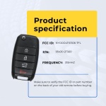 UrbanX Replacement 2014-2015 Kia Optima Key Fob – Fcc: Nyodd4Tx1306-Tfl – Pn: 95430-2T560 – 4 Button - Image 5