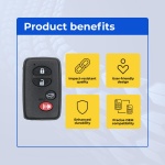 UrbanX Replacement 2011 Toyota Venza Key Fob – Fcc: Hyq14Acx – Pn: 89904-0T060, 89904-0T020 – 4 Button - Image 6