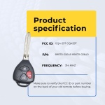 UrbanX Replacement 2013 Toyota Venza Key Fob – Fcc: Gq4-29T – Pn: 89070-02640 – 3 Button - Image 5
