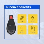 UrbanX (2-Pack) Replacement 2008-2010 Dodge Charger Key Fob – Pn: 68058346 – 4 Button - Image 6