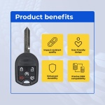 UrbanX Replacement 2013-2015 Lincoln Navigator Key Fob – Fcc: Cwtwb1U793, Ouc6000022, 164-R8000 – Pn: 164-R8000 – 5 Button - Image 6