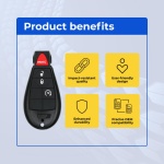 UrbanX (2-Pack) Replacement 2011 Chrysler Town & Country Key Fob – Fcc: Iyz-C01C – Pn: 56046639, 68066871 – 4 Button - Image 6