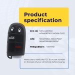 UrbanX (2-Pack) Replacement 2018 Dodge Charger Key Fob – Fcc: M3N-40821302, M3N40821302 – Pn: 56046758Aa – 4 Button - Image 5