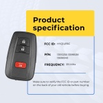 UrbanX Replacement 2016-2021 Toyota Prius Key Fob – Fcc: Hyq14Fbc – Pn: 89904-47530 – 3 Button - Image 5