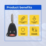 UrbanX Replacement 2005 Dodge Magnum Key Fob – Fcc: Kobdt04A – Pn: 05183348Aa – 3 Button - Image 6