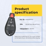 UrbanX Replacement 2012 Dodge Dart Key Fob – Fcc: M3N32297100 – Pn: 56046773Aa – 5 Button - Image 5