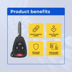 UrbanX (2-Pack) Replacement 2010 Jeep Liberty Key Fob – Fcc: Oht692427Aa, Oht692713Aa – Pn: 56040649Ac – 4 Button - Image 6