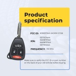 UrbanX Replacement 2006 Chrysler 300 Key Fob – Fcc: Kobdt04A – Pn: 05179514Aa – 4 Button - Image 5