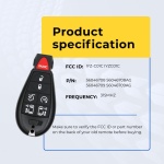 UrbanX Replacement 2012 Chrysler Town & Country Key Fob – Fcc: Iyz-C01C – Pn: 05026591, 56046709, 56046708 – 7 Button - Image 5