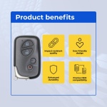 UrbanX Replacement 2010 Lexus LX470 Key Fob – Fcc: Hyq14Aem, Hyq14Aab – Pn: 89904-60061, 89904-60A00 – 4 Button - Image 6