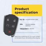 UrbanX Replacement 2016-2020 Cadillac CT6 Key Fob – Fcc: Hyq2Eb – Pn: 13510255, 13598538, 13598540 – 0 Button - Image 5
