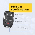 UrbanX Replacement 2018-2019 GMC Sierra Key Fob – Fcc: Hyq1Ea – Pn: 13508398, 13529632, 13591396 – 5 Button - Image 5
