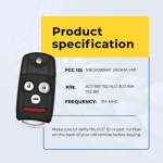 UrbanX Replacement 2009-2014 Honda Fit Key Fob Remote FCC: MLBHLIK-1T, MLBHLIK1T PN: 35113-TK4-A00 4Btn - Image 5