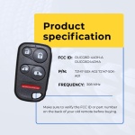 UrbanX Replacement 2001 Honda Odyssey Key Fob – Fcc: Oucg8D-440H-A, Oucg8D440Ha – Pn: 72147-S0X-A01, 72147-S0X-A02 – 5 Button - Image 5