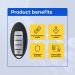 UrbanX Replacement 2013-2015 Nissan Maxima Key Fob – Fcc: Kr5S180144014 – Pn: 285E3-9Hp5B, 285E3-3Tp5A285E3, 285E3-3Tp05 – 5 Button - Image 6